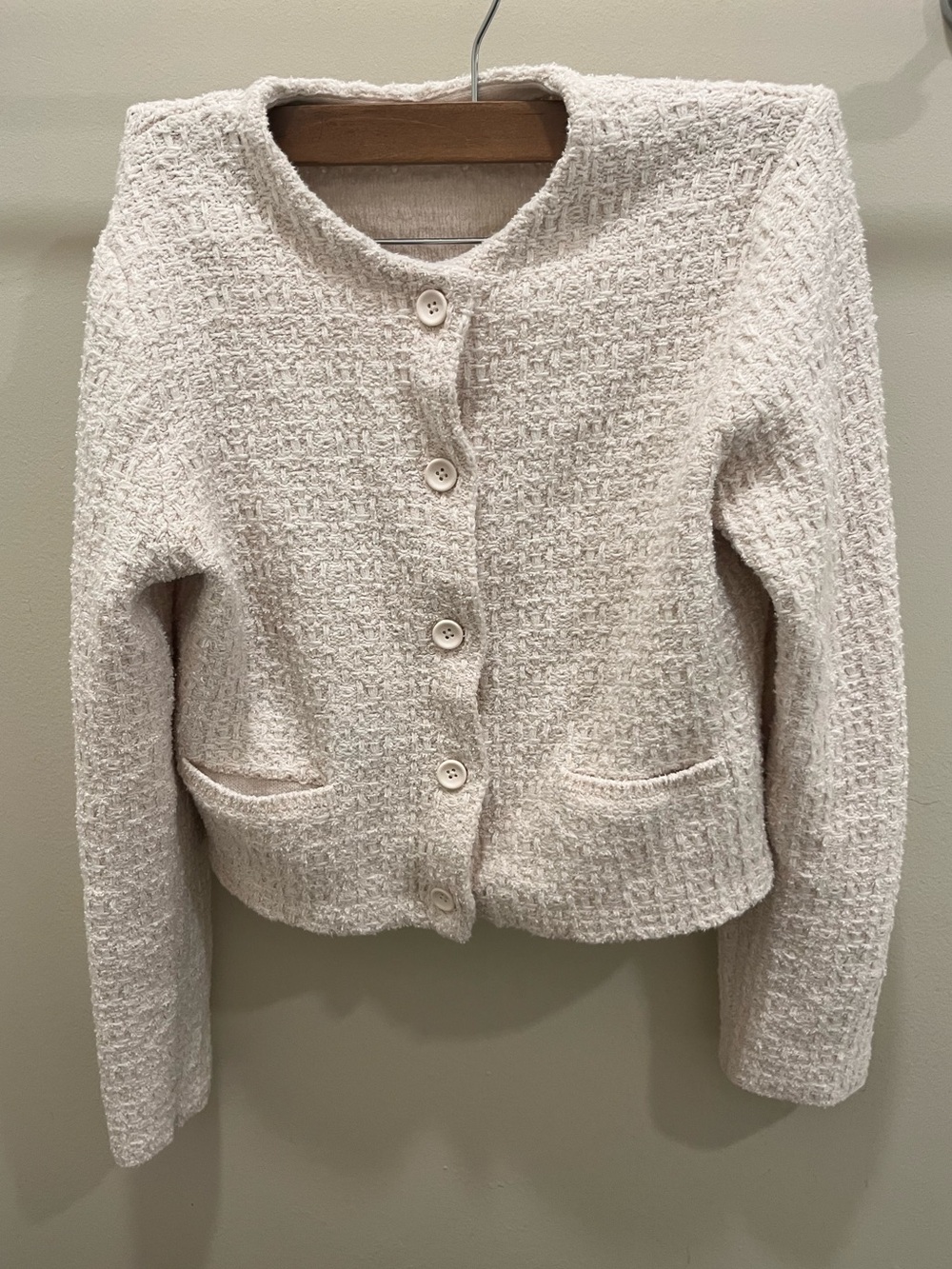 Uniqlo Cream Button-Front Cardigan - Size S